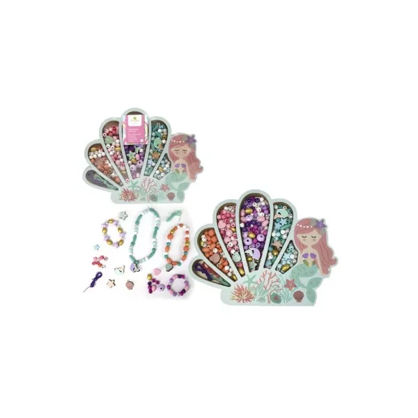 Coffret Perles en Bois Sirène Sycomore | Perles enfant 4 ans
