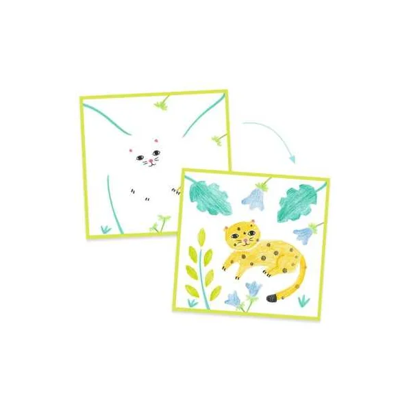 Coloriage 3 pochoirs pour une image - Djeco - Loisir créatif enfant