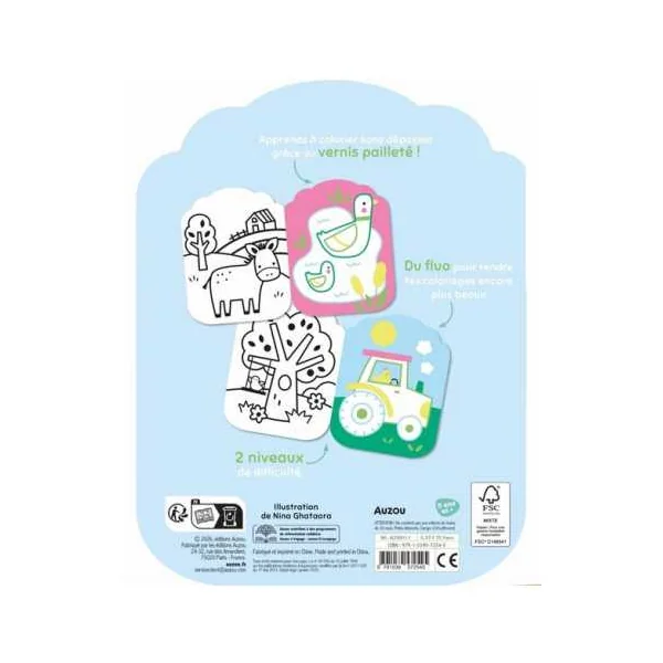 Coloriages je colorie sans dépasser les animaux de la ferme - Auzou