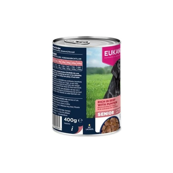 Conserve EUKANUBA senior riche en bœuf avec potiron 400 g