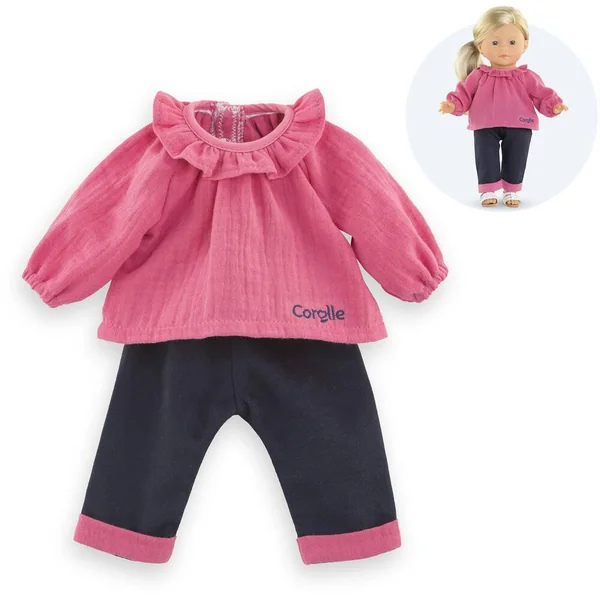 COROLLE MA COROLLE - ENSEMBLE BLOUSE ROSE ET PANTALON