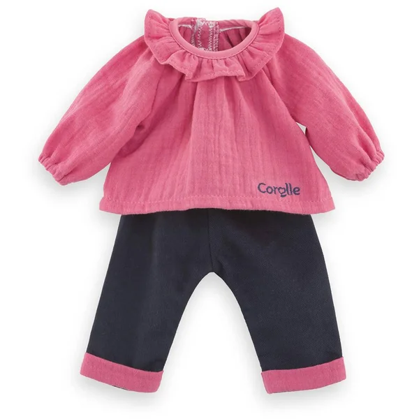 COROLLE MA COROLLE - ENSEMBLE BLOUSE ROSE ET PANTALON