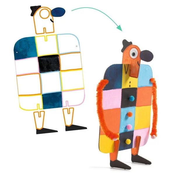 CREATIVE PUNCH OUT BOXCOFFRET MULTI ACTIVITES… TOUT EST UTILISE ! 6 BONHOMMES ET TOUTOUS