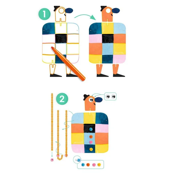 CREATIVE PUNCH OUT BOXCOFFRET MULTI ACTIVITES… TOUT EST UTILISE ! 6 BONHOMMES ET TOUTOUS