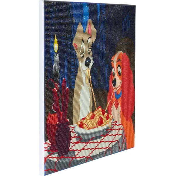 CRYSTAL ART - DISNEY TABLEAU À DIAMANTER LA BELLE ET LE CLOCHARD 40 X 50 CM