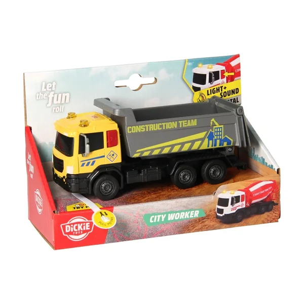 Dickie - Play Vehicles - City Builder Construction Set - 17cm Trucks - 3 Yrs - STEM Learning
