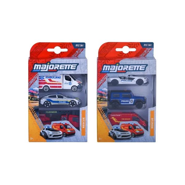 DICKIE - Play Vehicles - Majorette Rescue 3-Piece Set - Metal - 3 Yrs - Gift