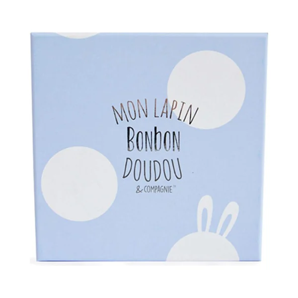 Doudou Coffret cadeau - Ensemble de chaussons avec hochets lapin bleu 0-6 mois