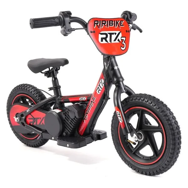 Draisienne électrique pour enfants RIRIBIKE RTX3 24V (12”), rouge, Batterie au lithium, Moteur 100W