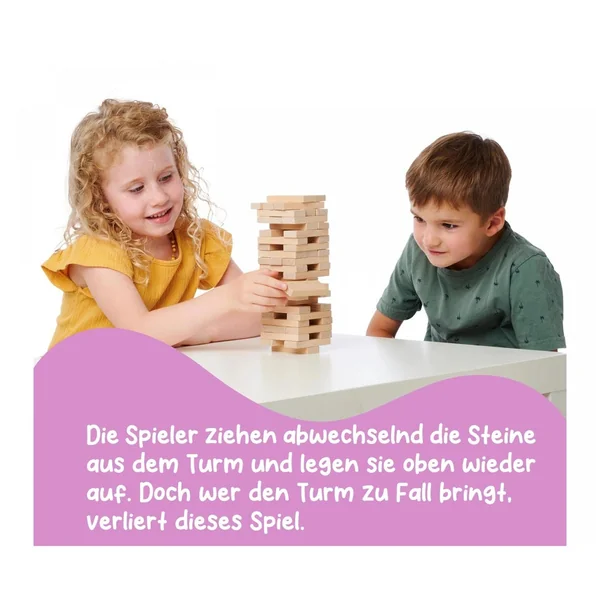 Eichhorn - Wooden Stacking Tower - 54 Pcs - Board Games - Board Games