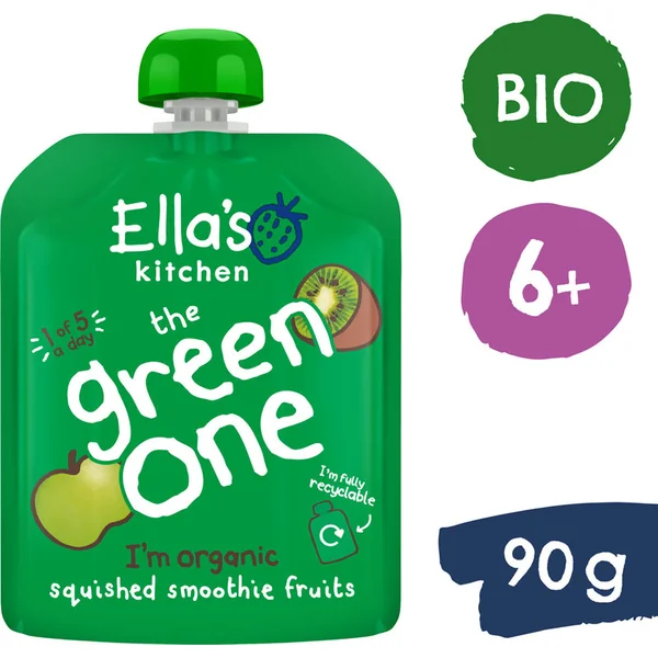 Ella's Kitchen BIO GREEN ONE Kiwi avec pomme et banane (5x90 g)