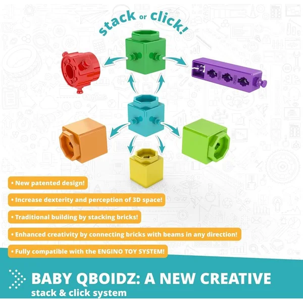 Engino BABY QBOIDZ - Mes premiers pas - ensemble moyen (dans une cuve en plastique)