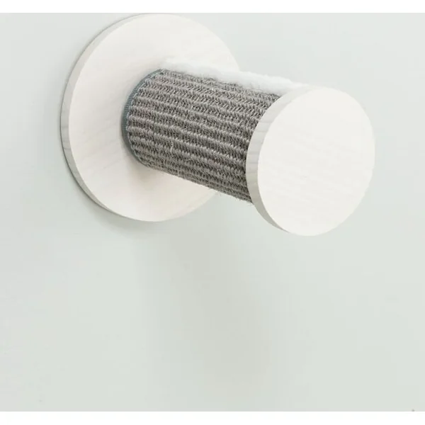 Ensemble d'escalade mural 3, 3 x marche ronde avec sisal, 3 × 18 × 22 cm, blanc/gris