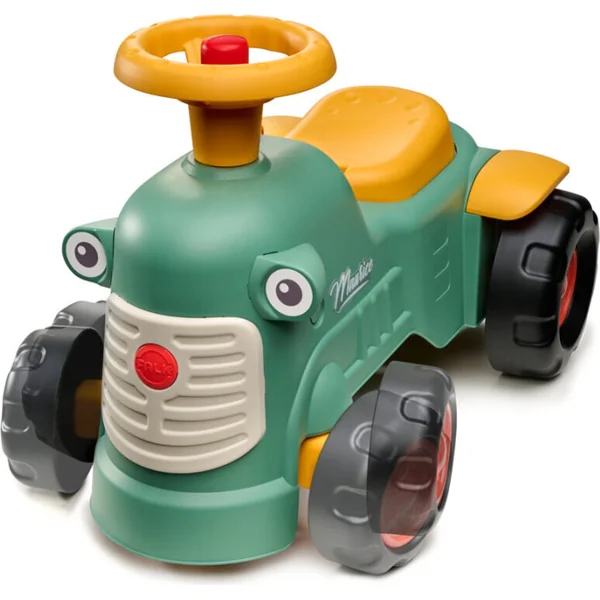 Falk tracteur bébé Maurice vert vintage avec remorque