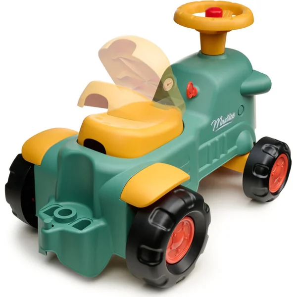 Falk tracteur bébé Maurice vert vintage avec remorque