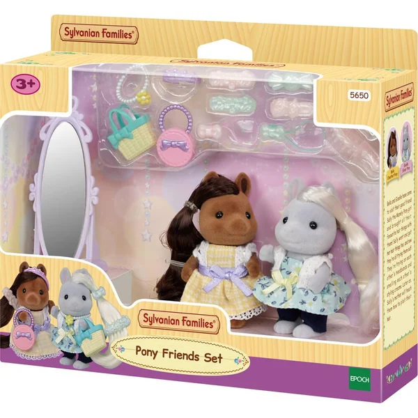 FIGURINE -LES AMIS PONEY ET LEURS KITS DE COIFFURE - SYLVANIAN SET BOUTIQUES