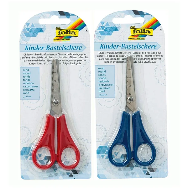 Folia - Long Metal Graduated Scissors For Kids 13.5 Cm Round Tip - Arts & Crafts