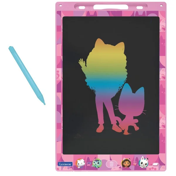 GABBY ET LA MAISON MAGIQUE -TABLETTE A DESSINS E-INK MULTICOLORE 28CM AVEC POCHOIRS