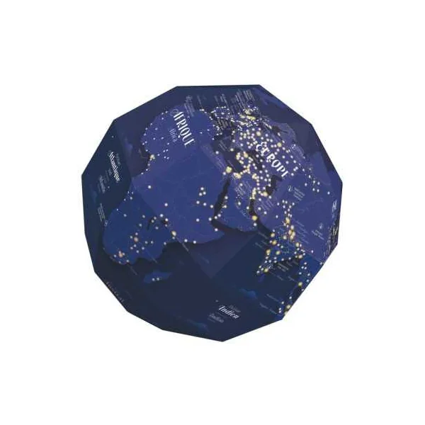 Globe 3D La Terre la Nuit Poppik - Maquette & Stickers dès 8 ans