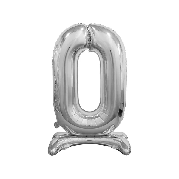 GODAN - Standing Foil Balloon Digit 0 Silver 40 cm - Party Supply Kits