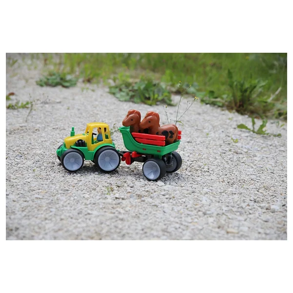 Gowi - Toy Playsets - Compact Tractor with Horse Trailer - 1+ Yrs - Durable Design