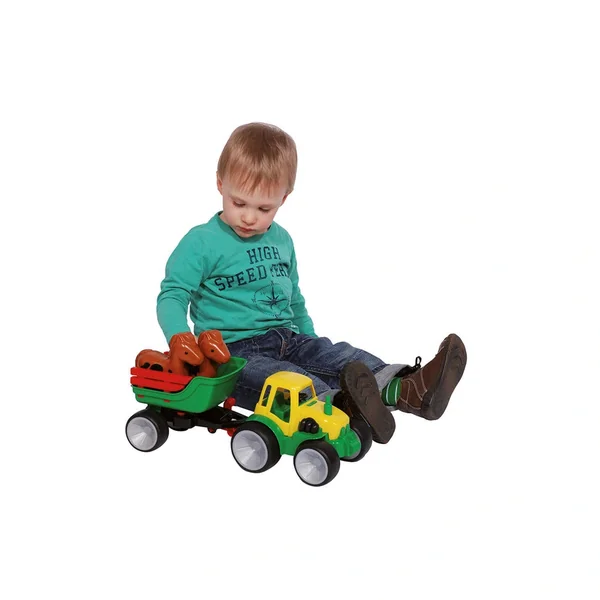 Gowi - Toy Playsets - Compact Tractor with Horse Trailer - 1+ Yrs - Durable Design