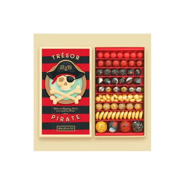 Grand Coffret 85 billes Trésor pirate Billes & Co | Billes de collection