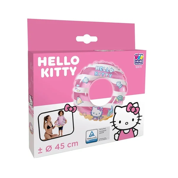 Happy People - Beach Toys - Hello Kitty Inflatable Swim Ring - 45cm - 3 Years - Water Fun