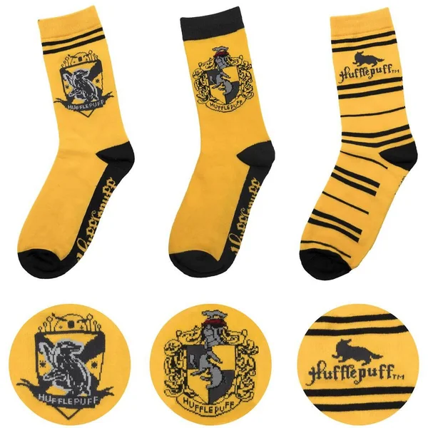 HARRY POTTER - LOT 3 PAIRES DE CHAUSSETTES POUFSOUFFLE - 37 AU 46