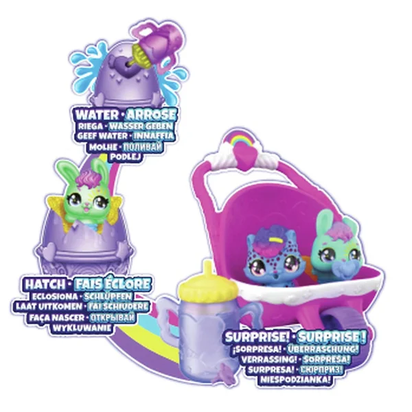 Hatchimals Alive Hatch N’ Stroll Playset with Stroller Toy and 2 Mini Figures