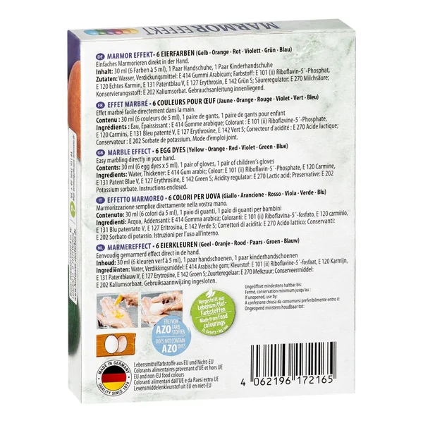 Heitmann - Arts Crafts - Marmor Effekt Egg Dye Kit - 6 Vivid Colours - 8+ Yrs
