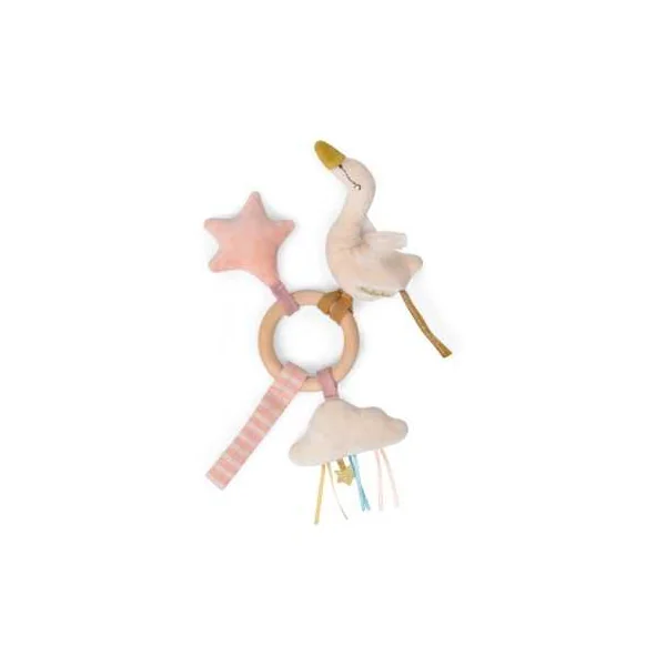 Hochet anneau bois cygne La petite école de danse - Moulin Roty