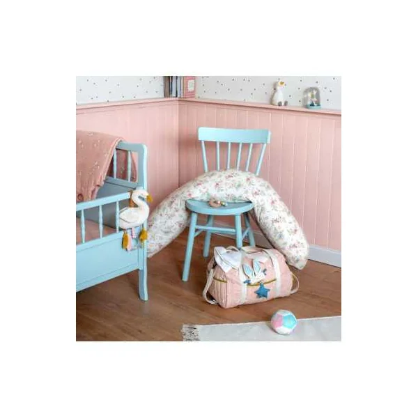 Hochet anneau bois lapin bleu La petite école de danse - Moulin Roty