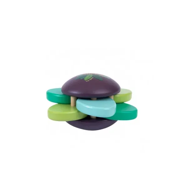 Hochet bois feuilles et grelot - Moulin Roty - Jouet d'éveil en bois