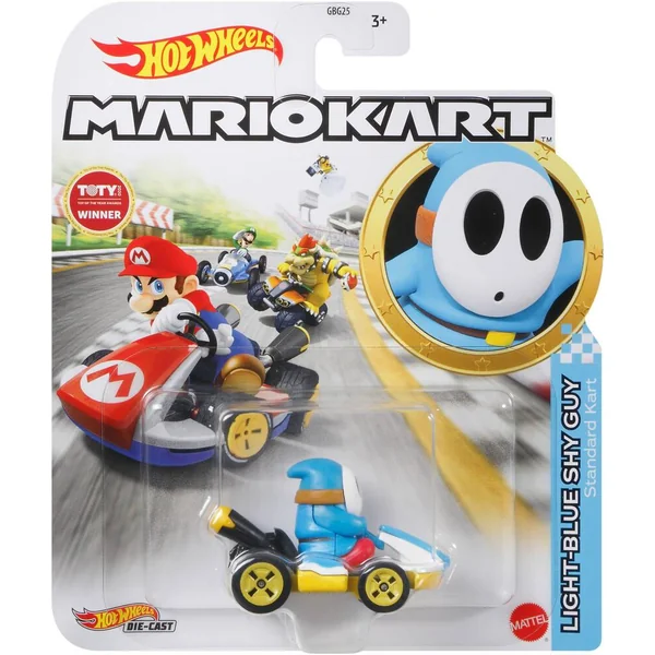 HOT WHEELS - VEHICULE MARIO KART - SHY GUY STANDARD KART LIGHT BLUE