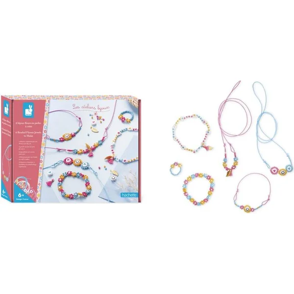 Janod Atelier Coffret Création de bijoux Fleurs 6 pcs à partir de 6 ans