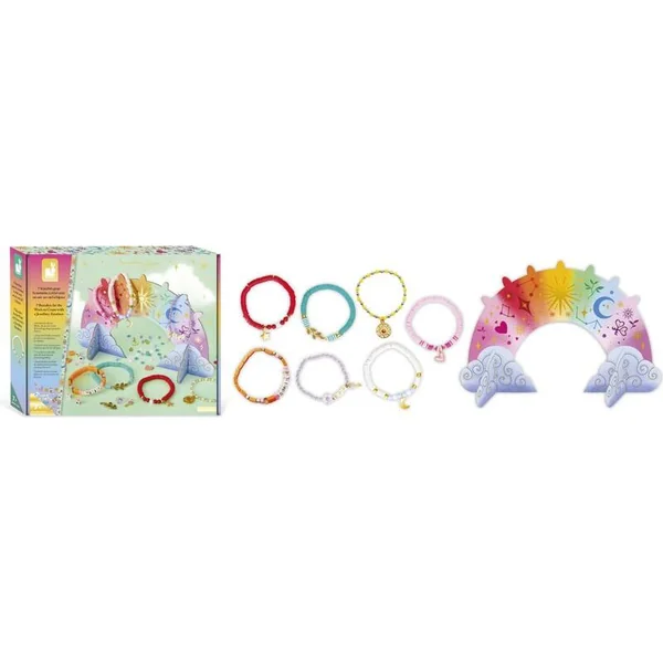 Janod Atelier Set de Fabrication de Bijoux Bracelets Arc-en-ciel 7 pcs
