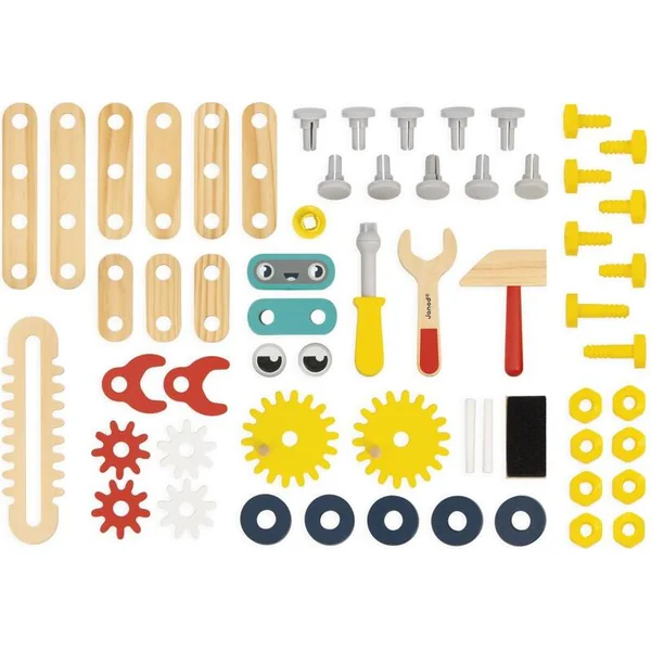 Janod BricoKids Atelier en bois pour enfants et outils 60 pcs