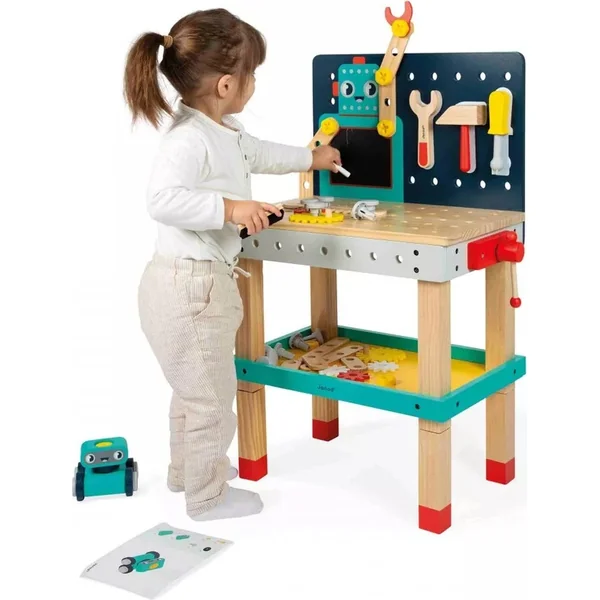 Janod BricoKids Atelier en bois pour enfants et outils 60 pcs