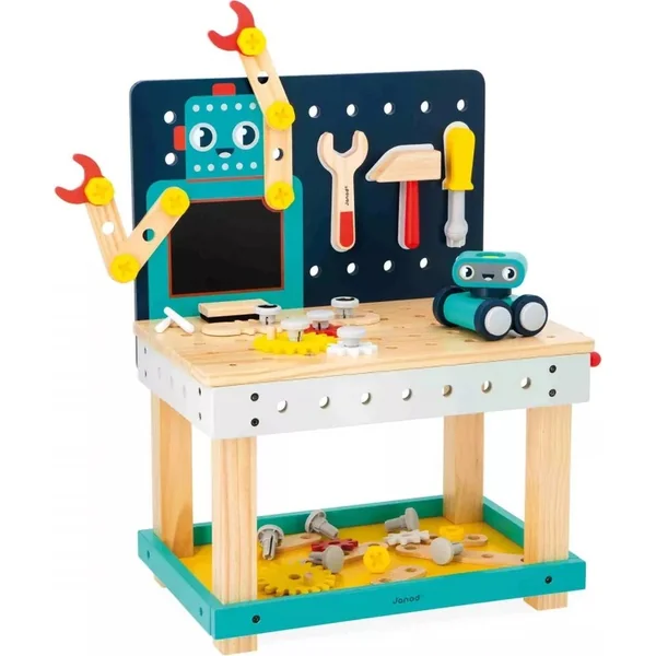 Janod BricoKids Atelier en bois pour enfants et outils 60 pcs