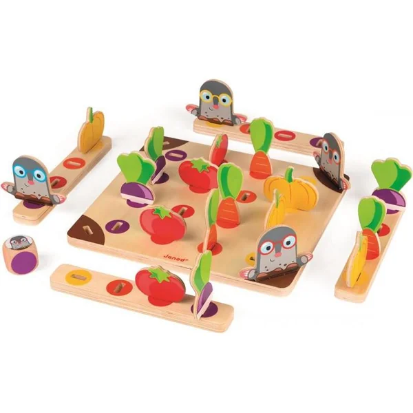 Janod Jeu de société pour enfants Panic au jardin des taupes 2+