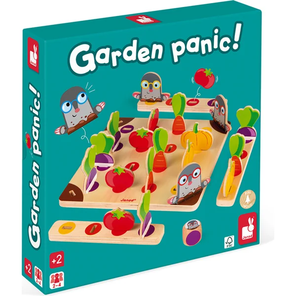 Janod Jeu de société pour enfants Panic au jardin des taupes 2+