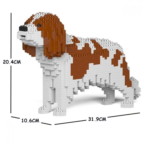 JEKCA BLOCS DE CONSTRUCTION -CHIEN CAVALIER KING CHARLES SPANIEL TACHES MARRONS