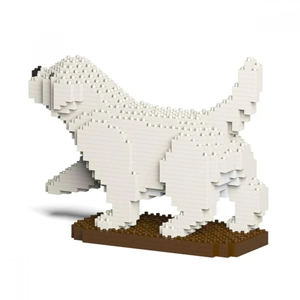 JEKCA BLOCS DE CONSTRUCTION -CHIEN GOLDEN RETRIEVER QUI LEVE LA PATTE CREME
