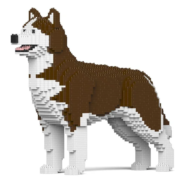 JEKCA BLOCS DE CONSTRUCTION - CHIEN HUSKY (4 EN 1) MARRON STANDARD
