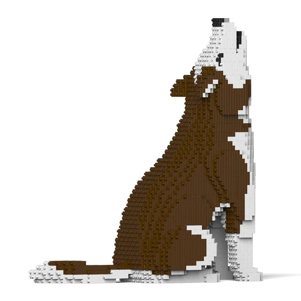 JEKCA BLOCS DE CONSTRUCTION - CHIEN HUSKY (4 EN 1) MARRON STANDARD