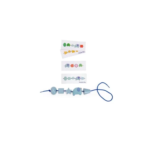 Jeu de perles en bois à enfiler Les toupitis - Moulin Roty