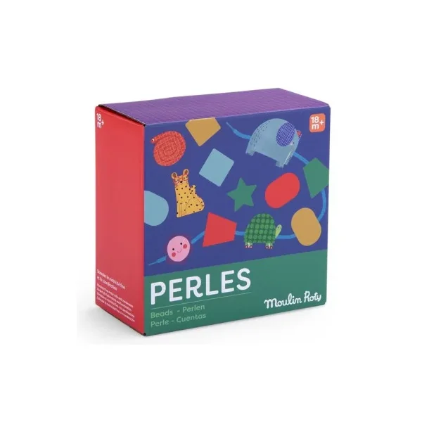 Jeu de perles en bois à enfiler Les toupitis - Moulin Roty