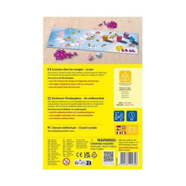 Jeu Licornes dans les Nuages Haba | Course et Cristaux dès 3 ans