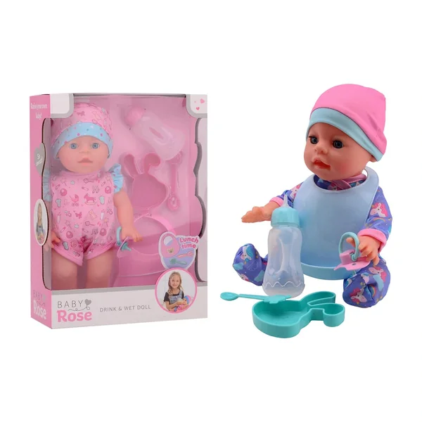 Johntoy - Baby Rose Drink And Pee Baby Doll 30Cm - Dolls, Playsets & Toy Figures